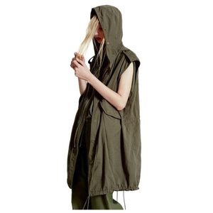 NLST Olive “bundle & save” sleeveless hooded army green anorak jacket vest